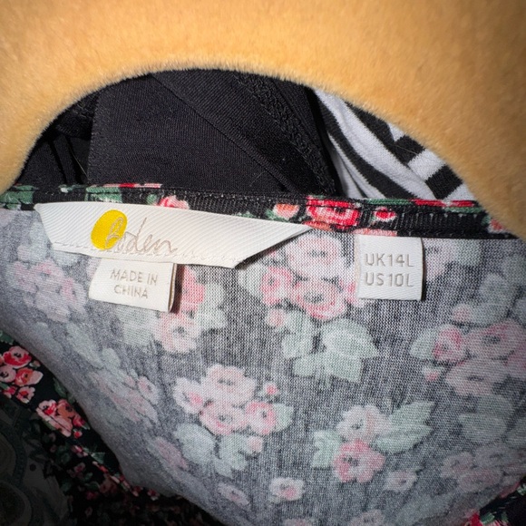 Boden Black and Red Floral Long Sleeve Dress - Picture 3 of 3